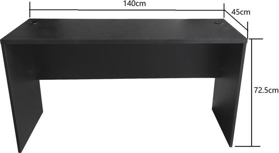 Bureau - Meuble informatique - 140 cm de large et 50 cm de profondeur - Noir