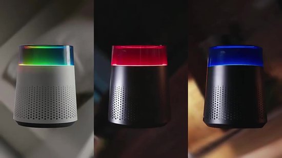 Swinkle EKLR1553 Purificateur d'air Aurora - Eclairage LED - Filtre HEPA - 36 dB - 16.5x16.5x20.4 cm