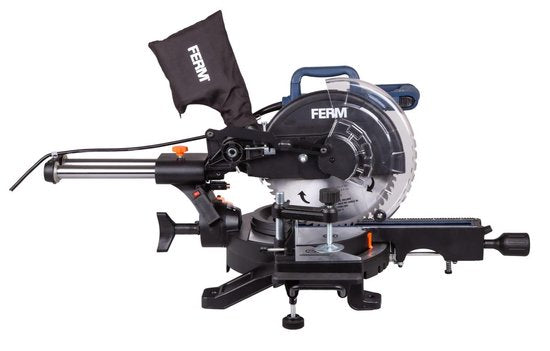 FERM - MSM1040 - Radial - Tronçonneuse - 1900W - Ø254mm - Inclinable - Plaque de base en aluminium - Capacité de coupe - 30x310mm - Lame de scie TCT 60T incluse