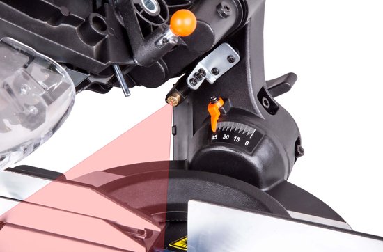 FERM - MSM1040 - Radial - Tronçonneuse - 1900W - Ø254mm - Inclinable - Plaque de base en aluminium - Capacité de coupe - 30x310mm - Lame de scie TCT 60T incluse