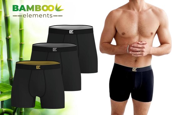 Boxers Bamboo Elements - Lot de 3 - Noir - taille L