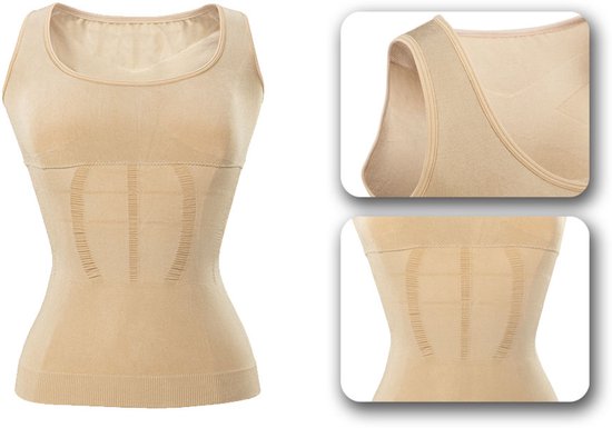 Sous-pull Milanoro pour femmes - Correction de la silhouette et maintien du dos - Taille XL - Beige