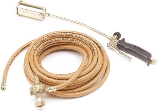 Perel Brûleur de mauvaises herbes - Tuyau en caoutchouc - Ø50mm - 43k/w & 3100 g/h - 5m Long