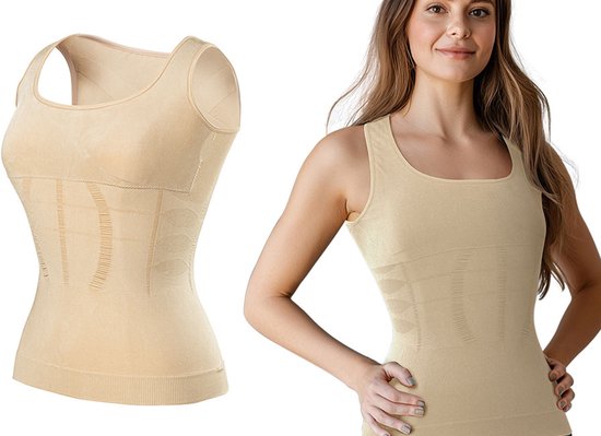 Sous-pull Milanoro pour femmes - Correction de la silhouette et maintien du dos - Taille XL - Beige