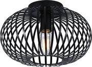 SensaHome 78174BK, plafonnier noir - plafonnier industriel en métal - design rétro en forme de cage métallique - 30 x 30 x 17 cm - 1x E27 40 W - ampoule non comprise**
