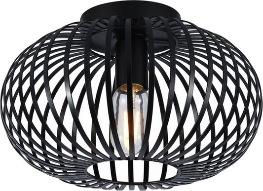 SensaHome 78174BK, plafonnier noir - plafonnier industriel en métal - design rétro en forme de cage métallique - 30 x 30 x 17 cm - 1x E27 40 W - ampoule non comprise**