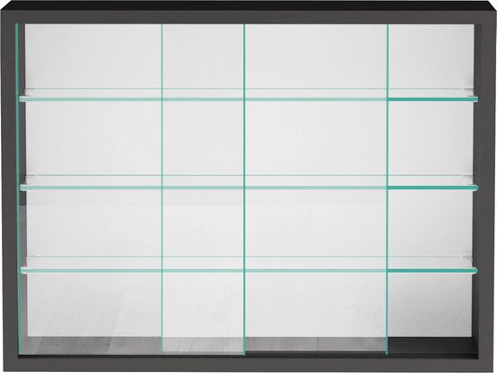 VVD Vitrine d'exposition murale suspendue debout - portes coulissantes - 50 x 40 x 13 cm