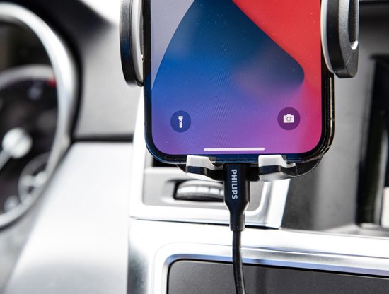 Philips Charger USB DLC5204V/00 - 120 cm - Lightning - Apple - Noir