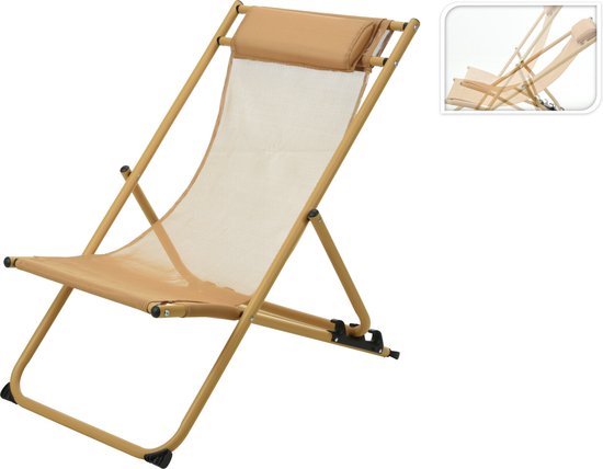 Niceey Lounger With Pillow - Chaise de plage - Lot de 2 - Jaune