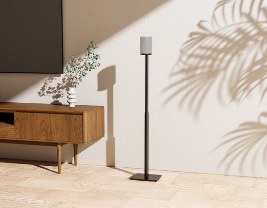 Support d'enceinte - VDD Gaming – Pied de sol pour Sonos® Era 100® – Gestion des câbles – Hauteur réglable – Blanc