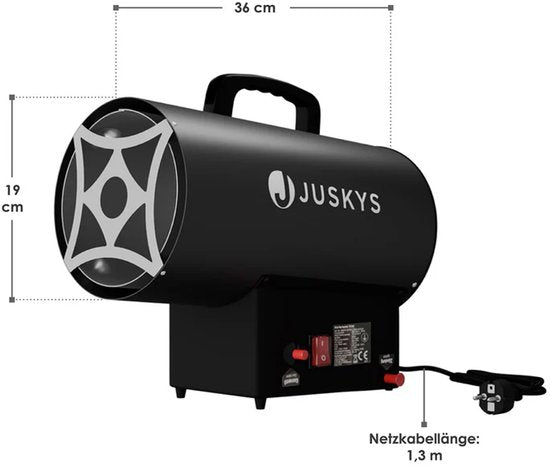 Juskys Ventilateur de cuisinière à gaz - 10kW - 19x36cm - Noir