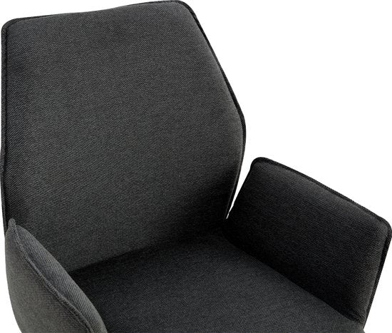 Chaise de salle à manger Jill Linen Anthracite Ensemble de 2 pièces