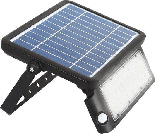 Projecteur LED solaire avec détecteur de mouvement - 3 modes - Sans fil - 1080 lumens - Noir