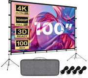 Écran de projection Lumina® 100 pouces – Écran de projection avec trépied – Indéformable – Pliable – Avec sac de transport – Pour l'intérieur et l'extérieur