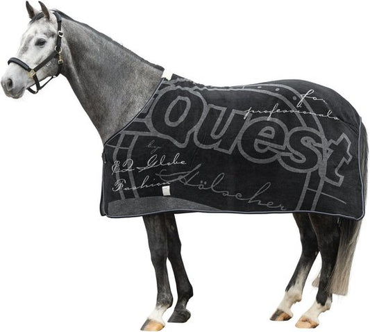 Tapis de cheval EQUEST - Dralon Globe Edition - 181x177x1 cm - Noir
