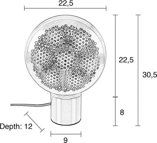 Zuiver Gringo Lampe à poser - Rond - 1,50 m Longueur du cordon - 230 V - 22,50 x 12 x 30,50cm - 4 W par point lumineux