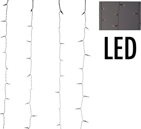 Rideau lumineux - 240LED - 225x150cm - blanc froid