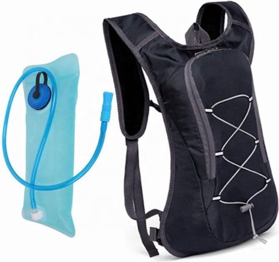 Sac à dos avec système de boisson - Comprend une poche à eau de 2 litres - Noir