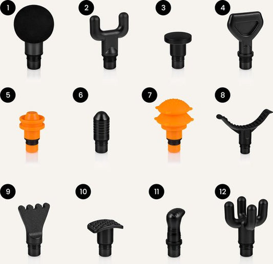 Pièces jointes Pistolet de massage Zeegma - 12 pièces