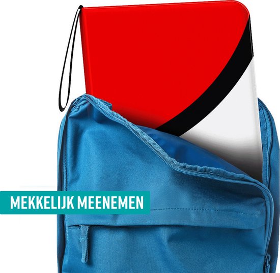 NAPI Collection Folder for 900 Cards - 9 Pocket - Faux cuir - Zip - 50 Pages - Format A4 - Rouge/Blanc