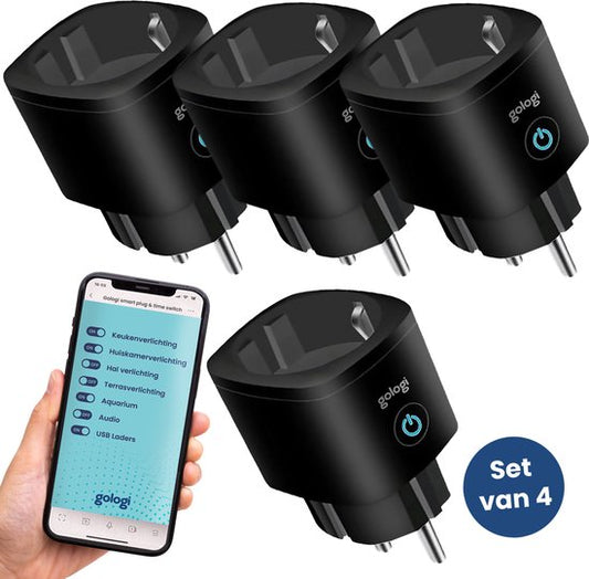 Gologi Smart plug 4 Pieces - Noir