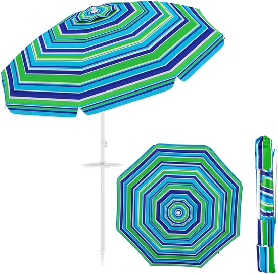 coast Parasol de plage - Inclinable & UPF 50+ - Ø250 x 250 cm - Vert