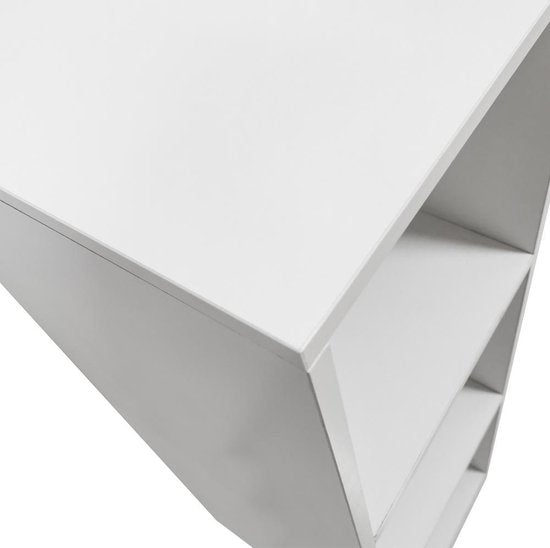 Rangement Vinyle - VDD - Étagère 3 compartiments - 34x34x104 cm - Blanc