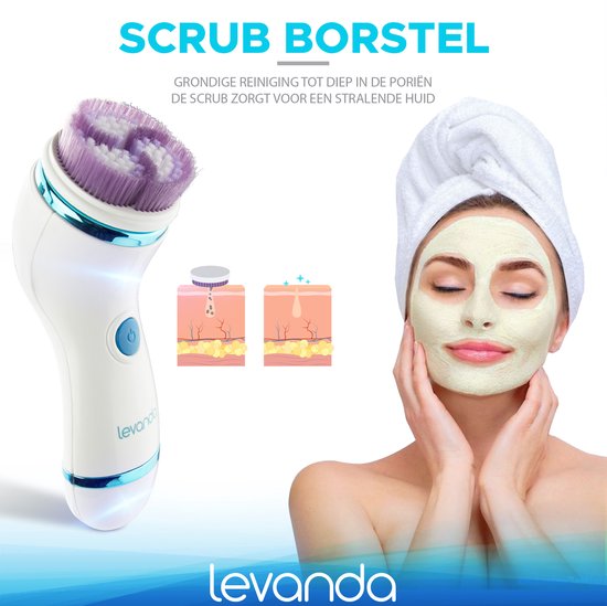 Levanda 5-in-1 Nettoyeur électrique pour le visage - Brosse pour le visage - Brosse nettoyante pour le visage - Cadeau imperméable pour femme