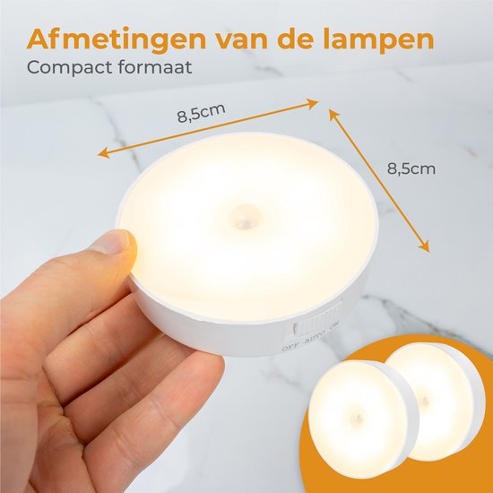Nuvance - Lampe à Led sans fil - 2 pièces - Lumière blanc chaud - Magnétique - Détecteur jour et nuit - Rechargeable par Usb - Lampe de placard - Lampe murale