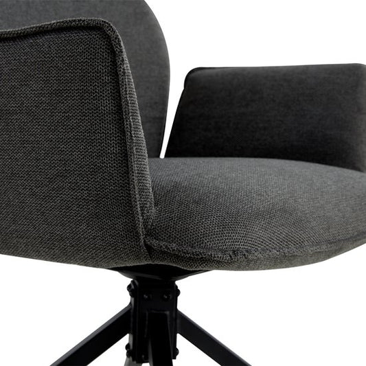 Chaise de salle à manger Jill Linen Anthracite Ensemble de 2 pièces