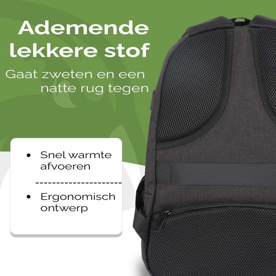 Sac à dos Travelhawk - 36 L - 17 pouces - Gris - Sac à dos pour ordinateur portable - Homme et femme - Hydrofuge - Avec port de recharge USB