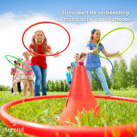 Aerend Jeu d'intérieur et d'extérieur 3-en-1 - Lancer d'anneaux, de quilles et de sacs de lancer - Jeu de jardin de 26 pièces pour les enfants**.