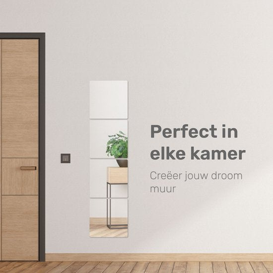 Luft Miroir adhésif 4 pièces - Autocollant - 20x20 CM