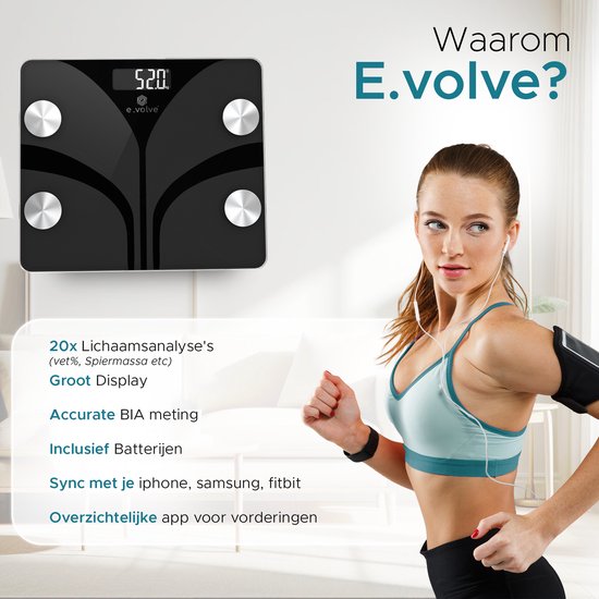 e.volve Scales Pèse-personne numérique - Noir - EV01578