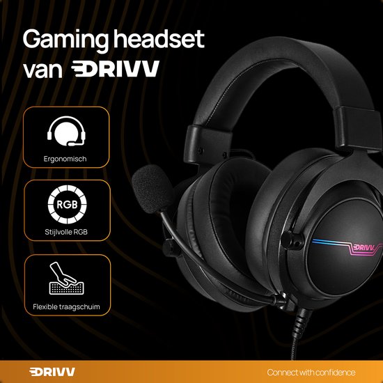 Drivv. PRO Gaming Headset with Microphone - Casque de jeu - Convient pour PS4, PS5, Xbox One, Xbox Series et PC - Casque de jeu