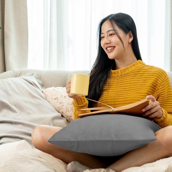 Oreiller chauffant Auronic - Classic - 45x60 cm - Rechargeable - Oreiller électrique - Infrarouge - Gris