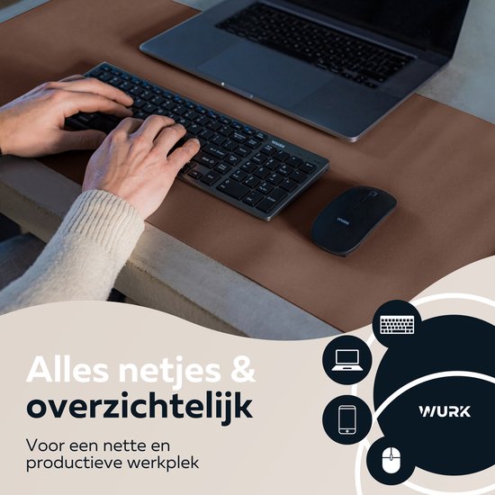 WURK Tapis de bureau professionnel Tapis de souris en similicuir XXL