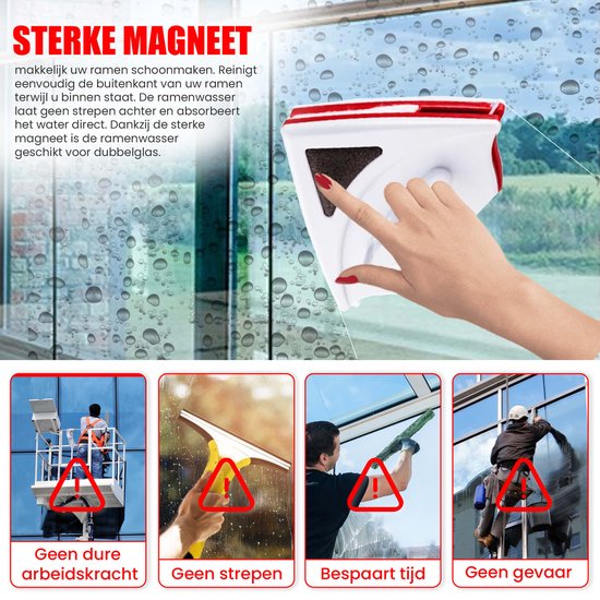 TibaGoods Essuie-vitre magnétique pour double vitrage - Nettoyeur de vitres - Essuie-vitre magnétique
