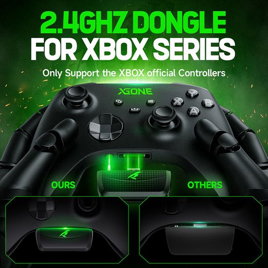 Kofire XG-ONE - Casque de jeu sans fil avec microphone - Casque supra-auriculaire - Xbox Series X|S|One - Nintendo Switch/PS4/PS5/PC - Noir vert