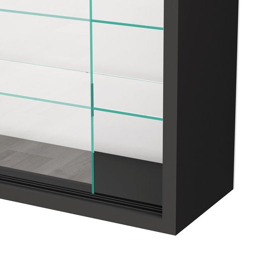 VVD Vitrine d'exposition murale suspendue debout - portes coulissantes - 50 x 40 x 13 cm