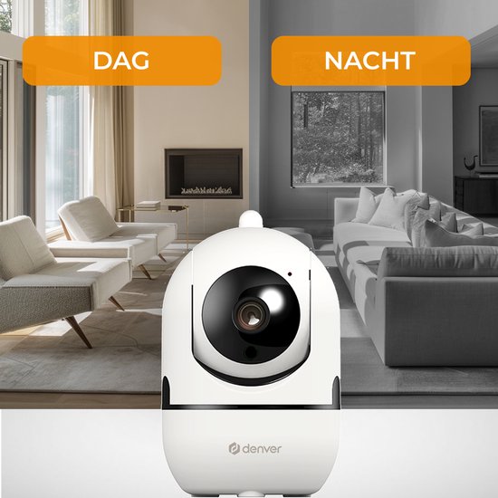Denver Caméra de sécurité intérieure - Caméra pour animaux - Blanc - 9.20x7.20x16 cm