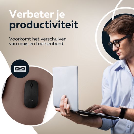 WURK Tapis de bureau professionnel Tapis de souris en similicuir XXL