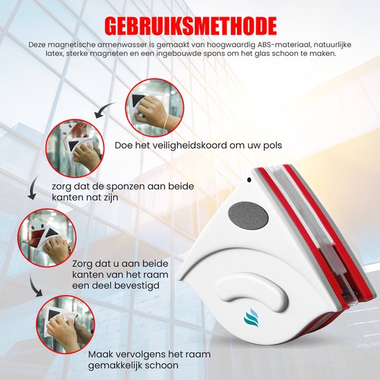 TibaGoods Essuie-vitre magnétique pour double vitrage - Nettoyeur de vitres - Essuie-vitre magnétique