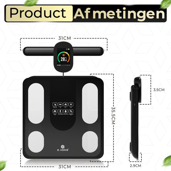 Pèse-personne - e.volve - Balance numérique - Noir