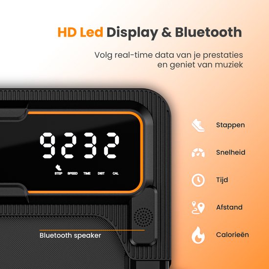 Moovv Tapis de course Smartstep Pro V2 - 1-12 km/h - pliable - 124 x 54 x 105 cm - noir