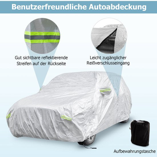 Coast Car Cover Silver - Housse de voiture 3 couches résistante aux intempéries avec fermeture éclair - 431 x 160 x 115 cm