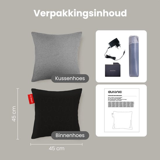 Coussin chauffant à infrarouge Auronic Classic 45x45 cm - Gris
