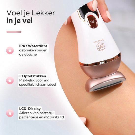 Beeperfect® 3 in 1 Ladyshaves For Women Prime - Rasoir féminin - Tondeuse bikini - Rechargeable - Étanche - 3 accessoires