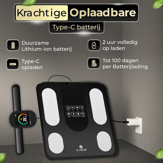 Pèse-personne - e.volve - Balance numérique - Noir