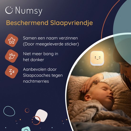 Numsy - Veilleuse automatique pour enfants avec capteur de lumière -14,8x 7,80x 4,3 cm